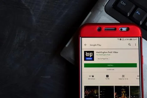 The Washington Post Video dev app on Smartphone screen. Stock-Fotos