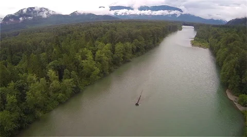 Washington River Aerial 库存影片 44092848