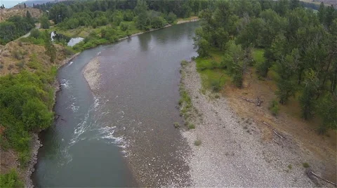 Washington Riverbed Aerial 库存影片 44093404
