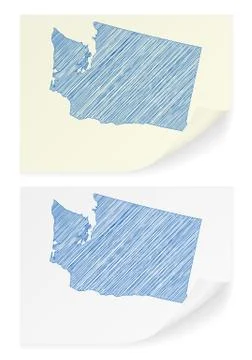 Washington scribble map 스톡 일러스트