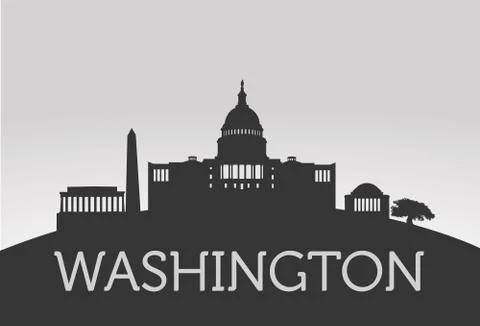 Washington Silhouette concept Stock Illustration