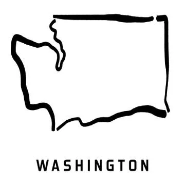 Washington simple logo. State map outline - smooth simplified US state shape  Ilustração Stock