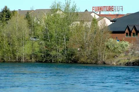 Washington spokane river offices furniturre sign Stock Photos