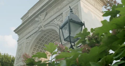 Washington Square Arch in Summertime Sunset 4K Stock Footage 167285134
