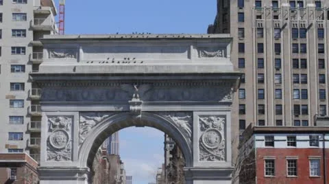 Washington Square Arch - Tilt Stock Footage 22315436