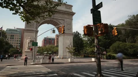 Washington Square Park Arch Stock Footage 12745559