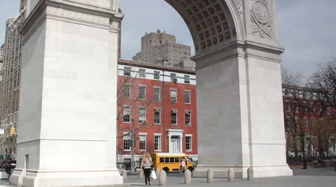 Washington Square Park Arch Stock Footage 63464656