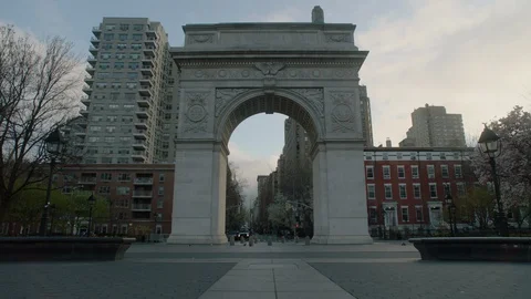 Washington Square Park Monument Stock Footage 128057886