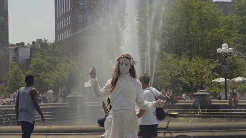 Washington Square Park Performer. New York City. 4K UHD. Stock Footage 76977683