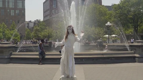 Washington Square Park Performer. New York City. 4K UHD. Stock Footage