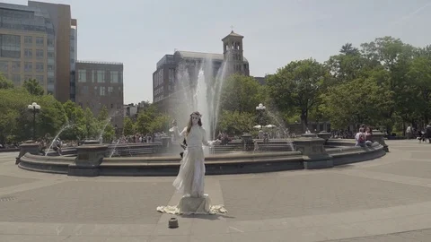 Washington Square Park Performer. New York City. 4K UHD. Stock Footage 76977922
