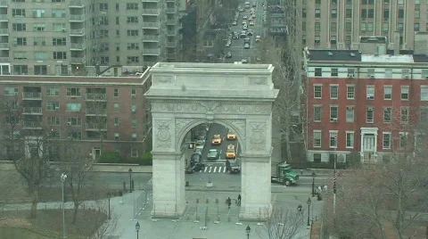 Washington Square Park with Traffic Stock Footage 360070