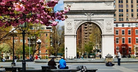Washington Square,NY Stock Footage 129528852
