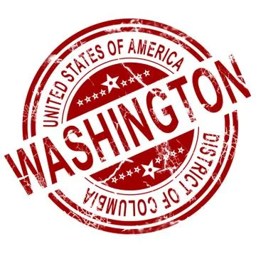 Washington stamp with white background Stock Illustration