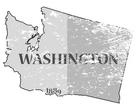 Washington State and Date Grunged Stock Illustration