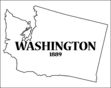 Washington State and Date Stock Illustration