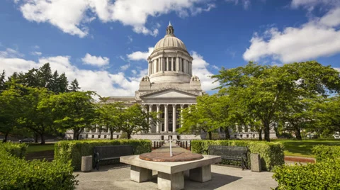 Washington State Capitol, Time Lapse 스톡 동영상 32717259
