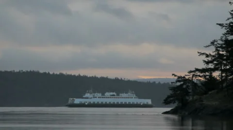 Washington State Ferry 02 Stock Footage 1047276