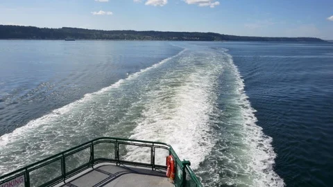 Washington State Ferry going from Clinton, Whidbey Island to Mukilteo. Video stock 98010935
