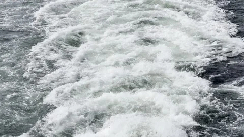 Washington State Ferry Wake Churns Puget Sound Crossing Stock Footage 336278024