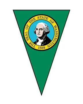 Washington State Flag As Bunting Triangle Stock Illustration
