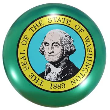 Washington State flag button Stock Illustration