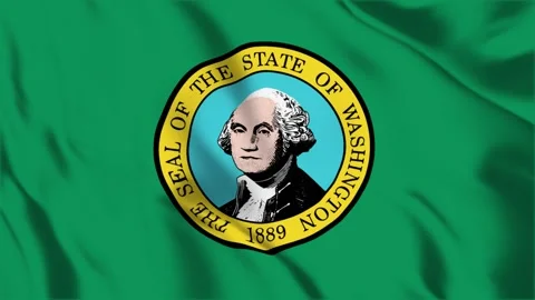 Washington State Flag Loop 4K Stock Footage 243876342