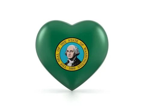 Washington state heart flag Stock Illustration