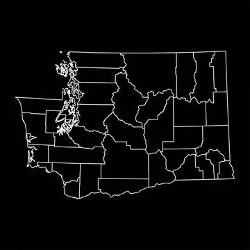 Washington state map with counties. Vector illustration. Stock-Illustration