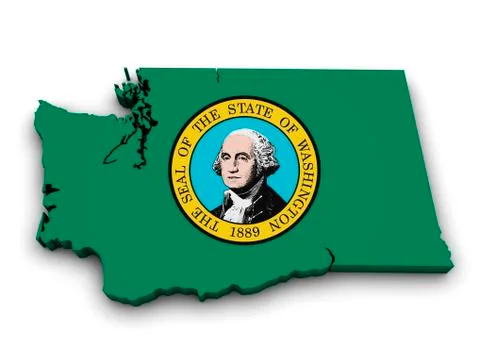 Washington state map flag shape Stock Illustration