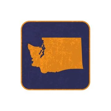 Washington state map square with grunge texture. Vector illustration. Stock Illustration