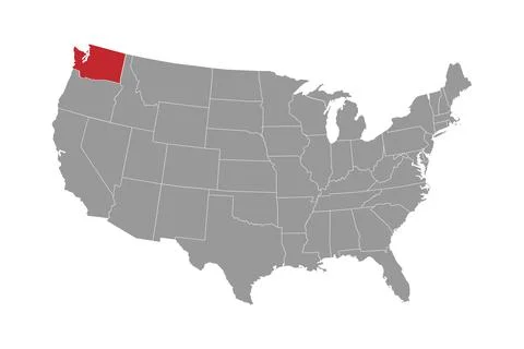 Washington state map. Vector illustration. Illustrazione stock