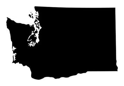 Washington State silhouette map Stock Illustration