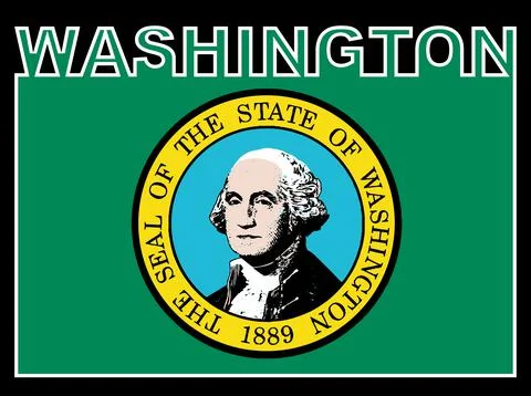 Washington State Text Flag Stock Illustration