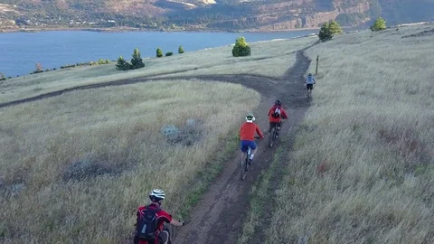 Washington Syncline MTB trail ride 库存影片 79606944
