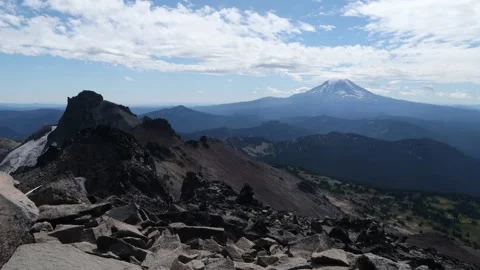 Washington Time Lapse: Mount Adams from Old Snowy, Goat Rocks Video stock 146668633