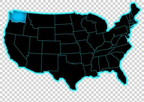 Washington united state map Stock Illustration