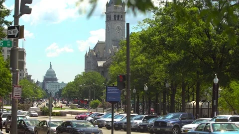 Washington - The US Capitol from Far  Stock Footage 75937383