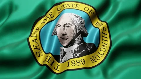 Washington US State flag waving Stock Footage 156070811