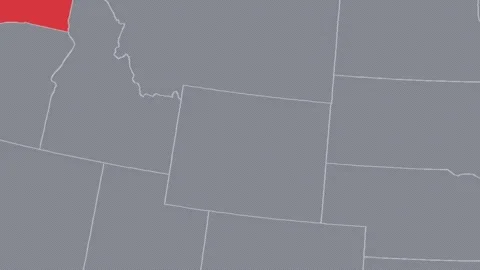 Washington Zoomed In Red on US Election Map State Focus Animation, Alpha 4K 스톡 동영상 341415648
