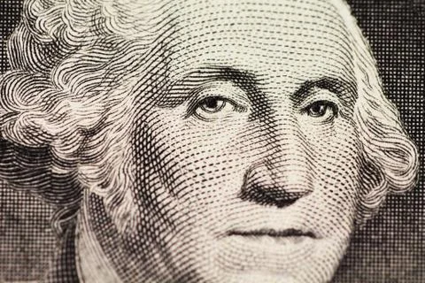 Washington's portrait on dollar Stock Photos