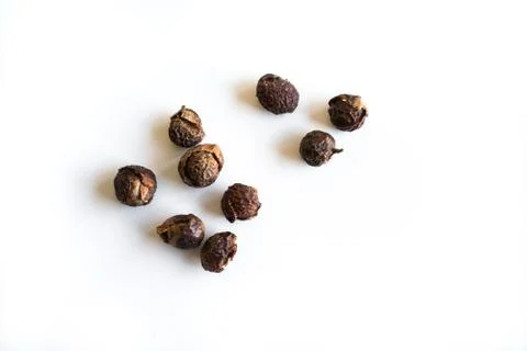 Washnut, soapnuts on white background Stock Photos
