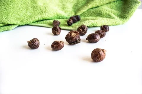 Washnut, soapnuts on white background Stock Photos