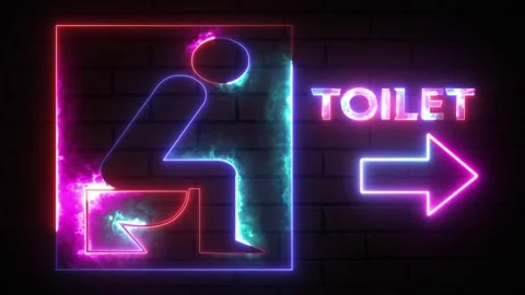 Washroom arrow pointer, silhouette of a man and a woman. Arrow direction to.. Stock Footage 295934344