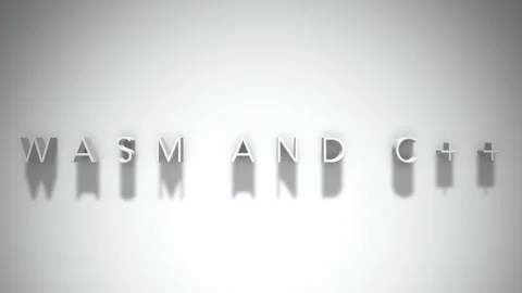 Wasm and c 3D title animation white text on a white background Stock Footage 299758500