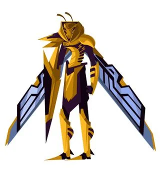 Wasp bee armored robot Stock Illustration