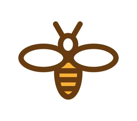 Wasp, bee. Stylized modern drawing of a yellow wasp or bee Stock Illustration
