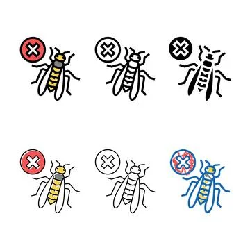 Wasp control color icon vector designs Stock Illustration