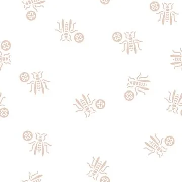 Wasp control glyph seamless pattern 스톡 일러스트