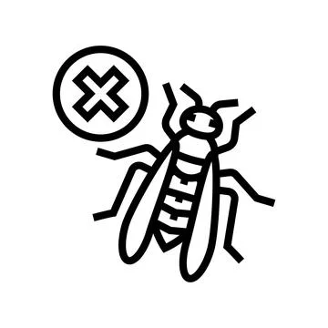 Wasp control line icon vector illustration Stock Illustration